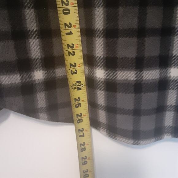 Eddie Bauer Mens Size XS Gray Plaid Fleece Sherpa Lined Snap Hoodie Shirt Jacket - Picture 7 of 7